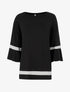 Top long oversize à manches volantées - Noir/gris chiné - 3
