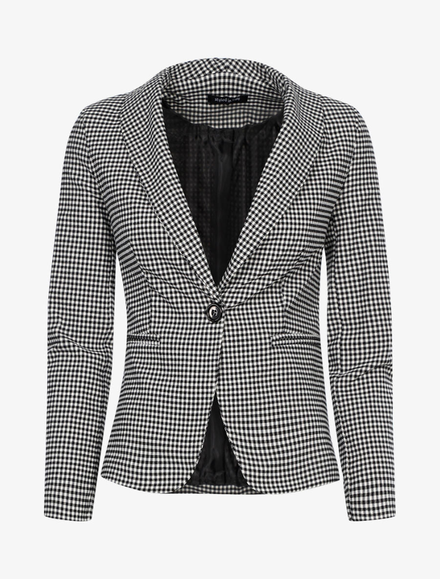 Blazer à petits carreaux - Noir/blanc - 1