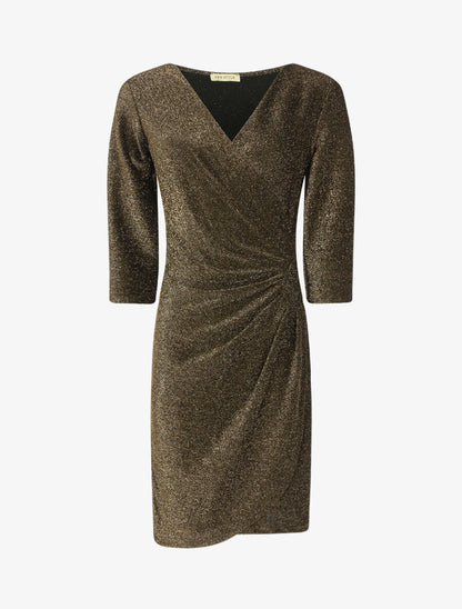 Robe fourreau pailletée - Or - 1