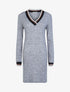 Robe en maille à bords contrastants - Gris foncé - 1