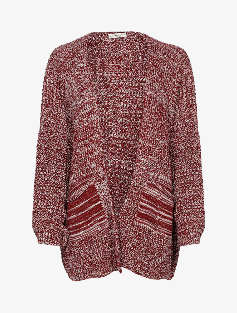 Gilet asymétrique bicolore - Bordeaux - 1