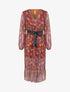 Robe à imprimé floral et rayures - Brique - 1