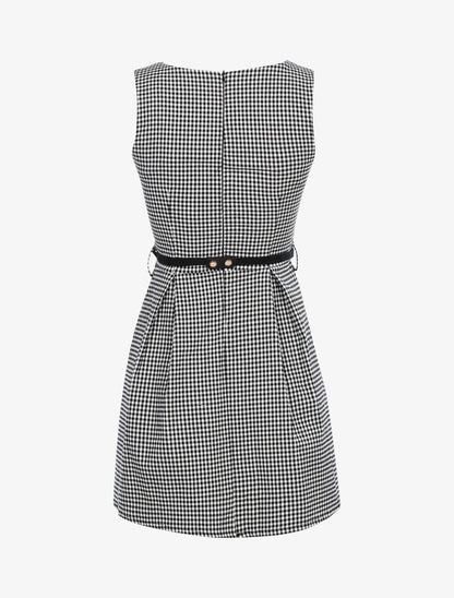 Robe patineuse à carreaux - Noir - 2