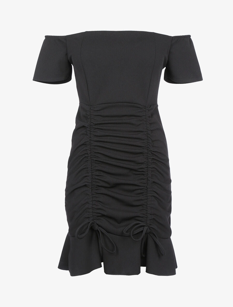 Robe à cordons de serrage - Noir - 1