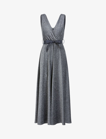 Robe longue pailletée - Argent - 1