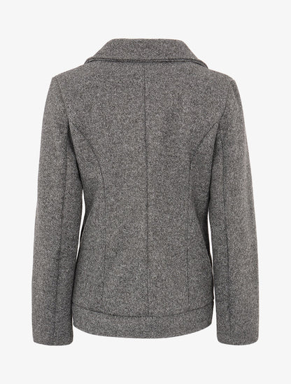 Veste en feutre à boutonnières - Gris clair - 2