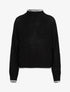 Pull effet tricot à bords irisés - Noir - 1