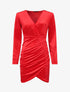 Tunique style robe effet velours - Rouge - 1