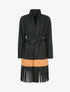 Veste légère ouverte à contraste et franges - Noir - 1