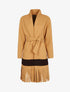 Veste légère ouverte à contraste et franges - Camel - 1