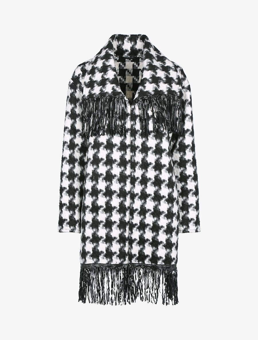 Veste légère imprimé et à franges - Blanc - 1