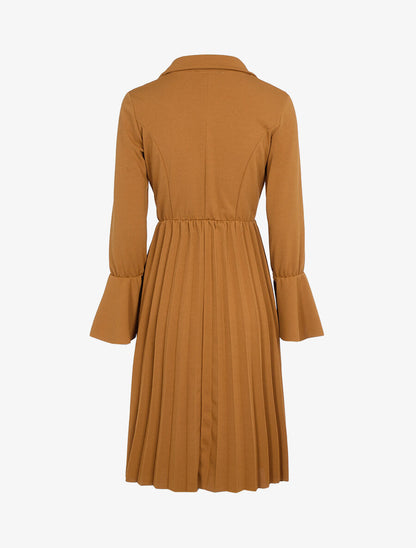 Robe style officier à bas gaufré - Camel - 2