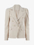 Blazer ample à épaules ballon - Beige - 1