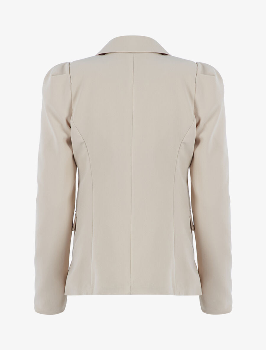 Blazer ample à épaules ballon - Beige - 2