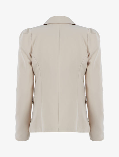 Blazer ample à épaules ballon - Beige - 2