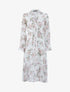 Robe longue fleurie en voile - Blanc - 1