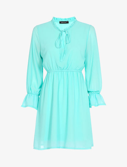 Robe patineuse fluide - Bleu turquoise - 1