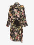 Robe chemise longue imprimée - Noir - 1
