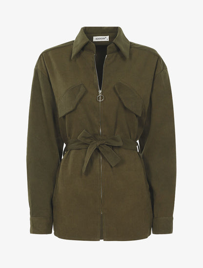 Veste légère effet daim - Kaki - 1