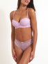 Ensemble push up et tanga en dentelle - Lilas - 1