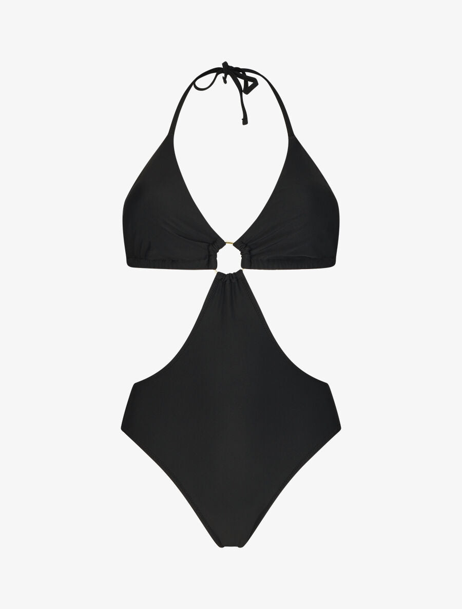 Trikini uni à anneau - Noir - 1