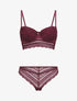 Ensemble lingerie en dentelle - Prune - 1