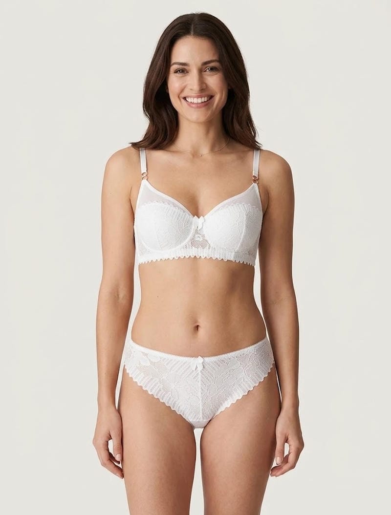 Kanten beha en string set - wit