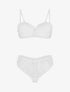 Ensemble soutien-gorge et tanga ajouré en dentelle - Blanc - 1