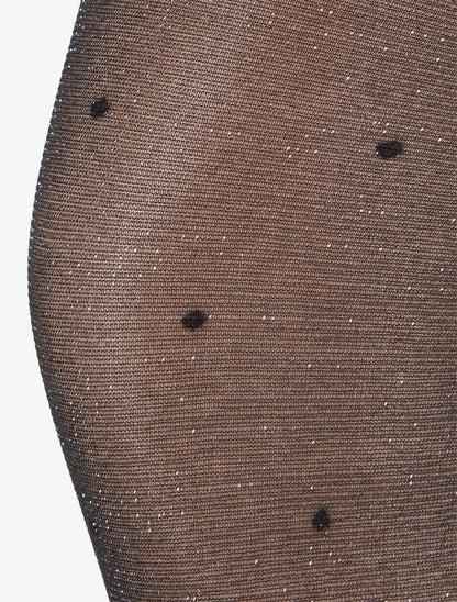 Collants en voile irisée imprimé à pois - Noir - 2